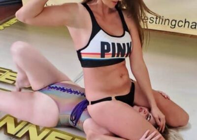 Schoolgirl Pin - Fighting Beauties - Lela Crush vs Monroe Jamison - Women Wrestling Photos - 2020